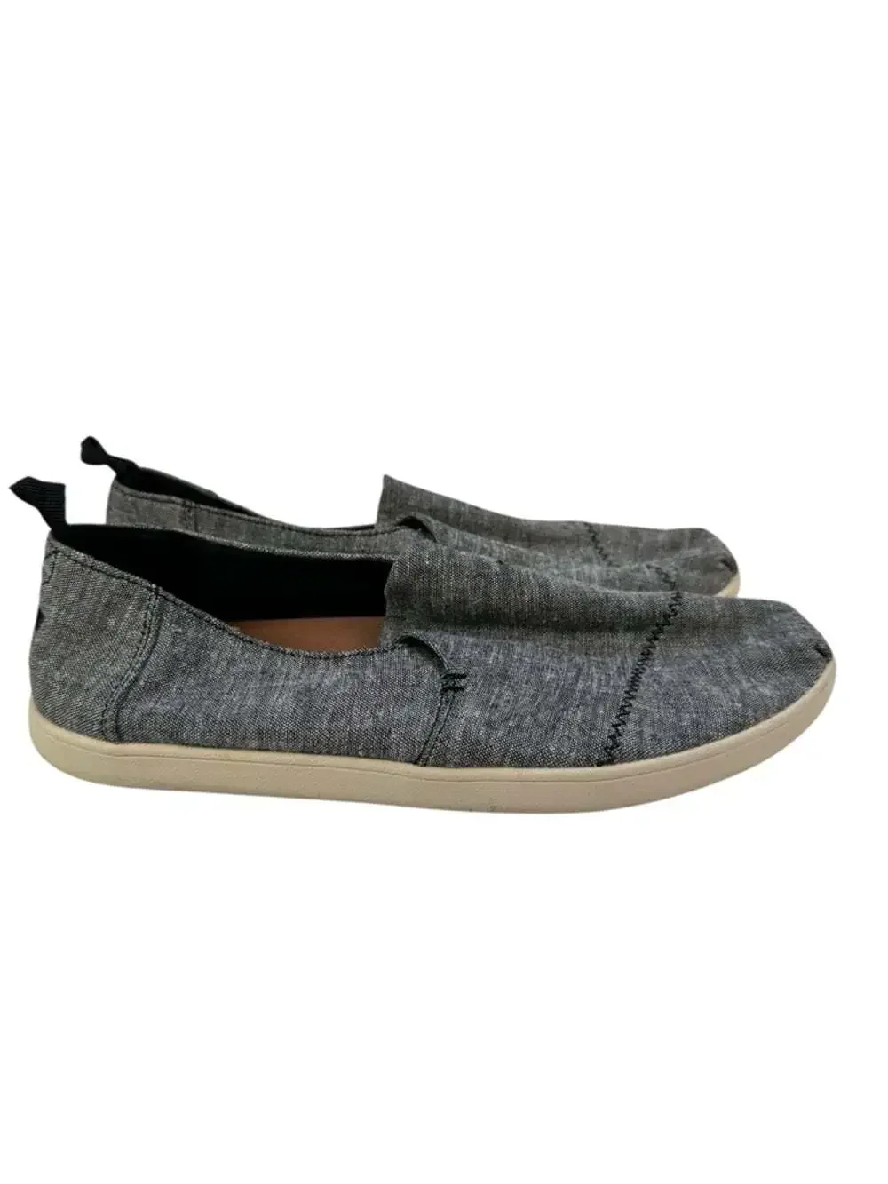 TOMS Deconstructed Alpargata Slip On Shoes Gray Canvas Casual Minimalist Men 7
